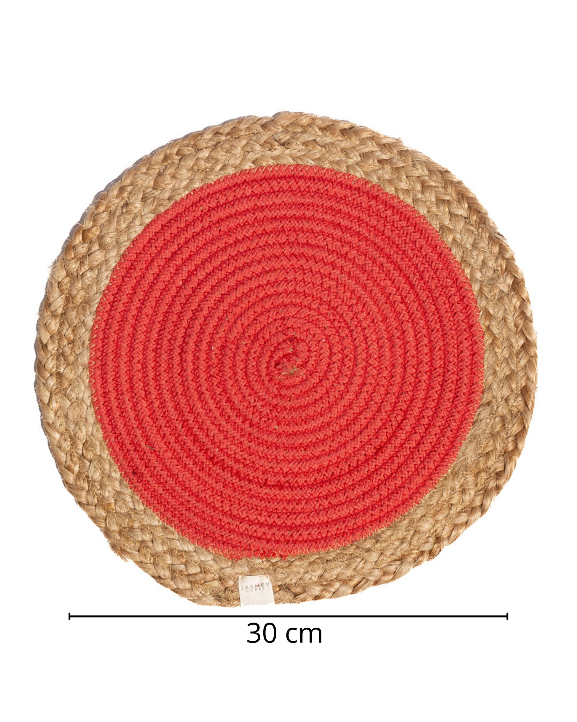 Jute & Cotton Monochrome Placemats - Coral - jasmeyhomes