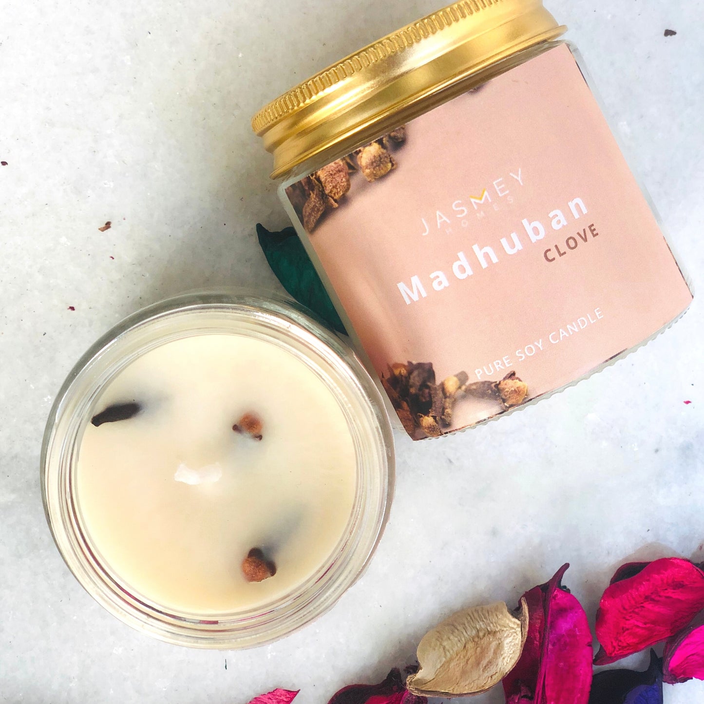 JASMEY HOMES | SET OF 2 SCENTED CANDLE- CLOVE AND LAVENDER - PURE SOY - jasmeyhomes