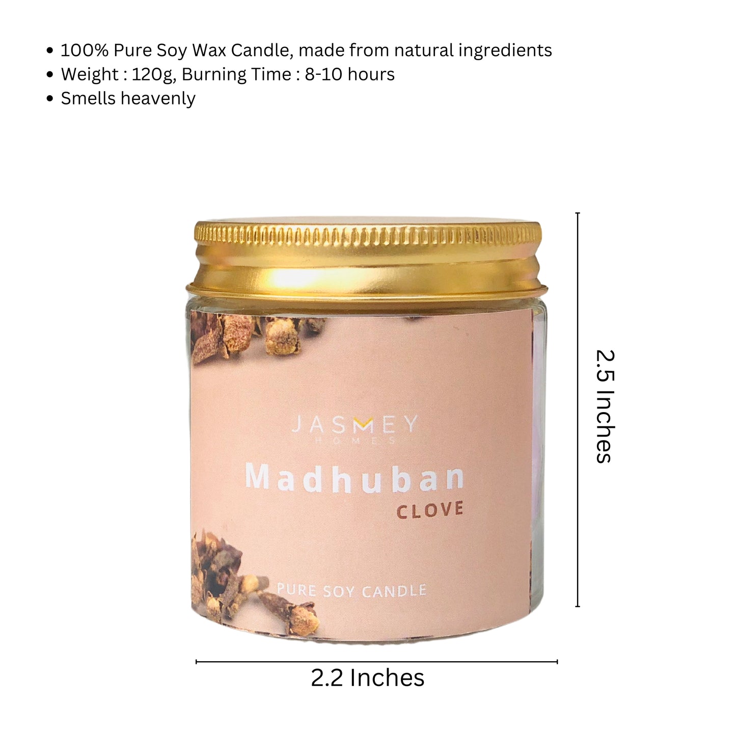 JASMEY HOMES | SET OF 2 SCENTED CANDLE- CLOVE AND LAVENDER - PURE SOY - jasmeyhomes