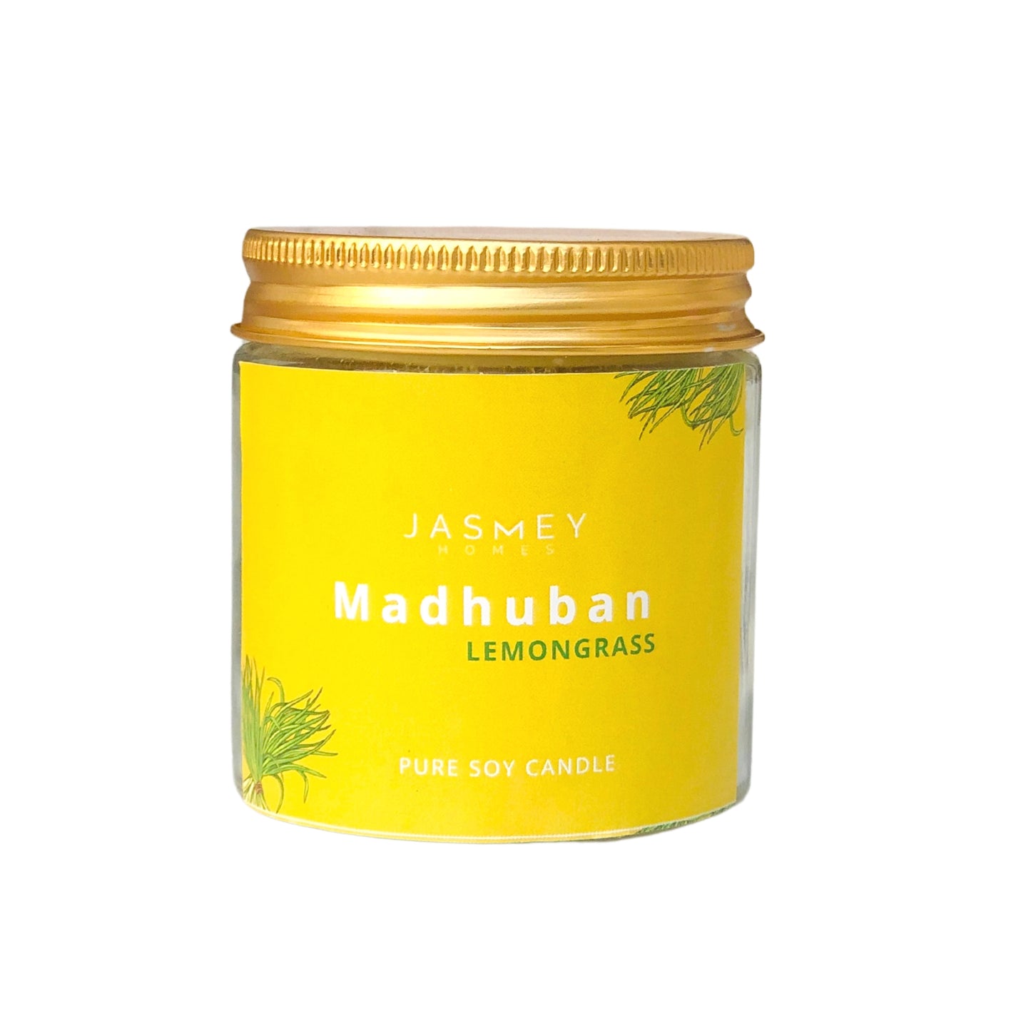 JASMEY HOMES | LEMON GRASS  SCENTED CANDLE - PURE SOY - jasmeyhomes