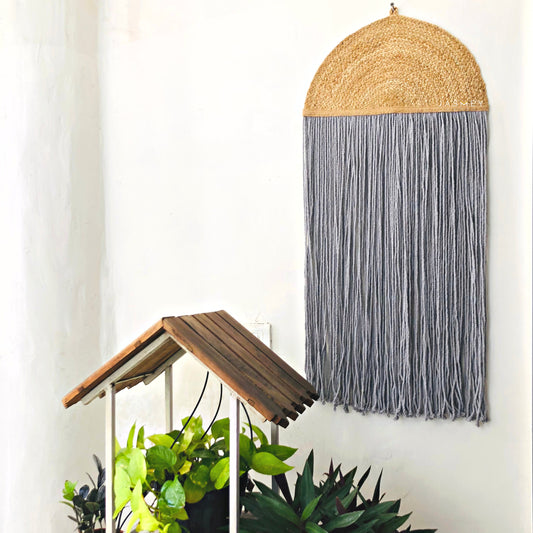 JASMEY HOMES Jute & Macrame Woven Wall Hanging Small Decor Boho Chic Bohemian Home Geometric Art Decor - Beautiful Apartment Dorm Room Decoration,16"x36" - jasmeyhomes
