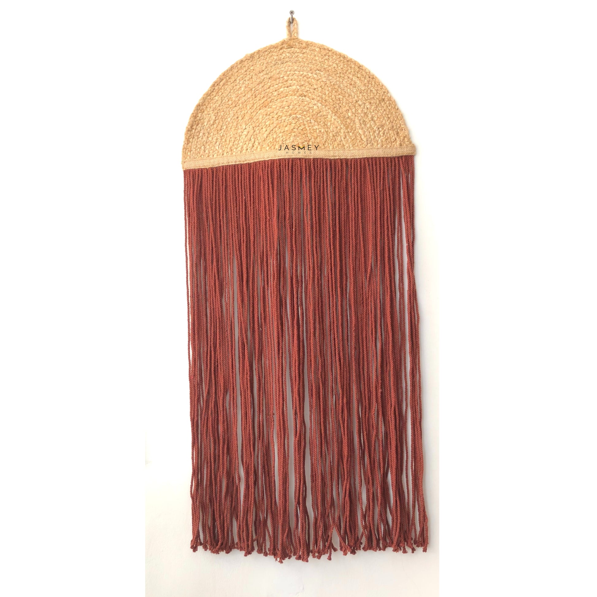 JASMEY HOMES Jute & Macrame Woven Wall Hanging Small Decor Boho Chic Bohemian Home Geometric Art Decor - Beautiful Apartment Dorm Room Decoration,16"x36" - jasmeyhomes