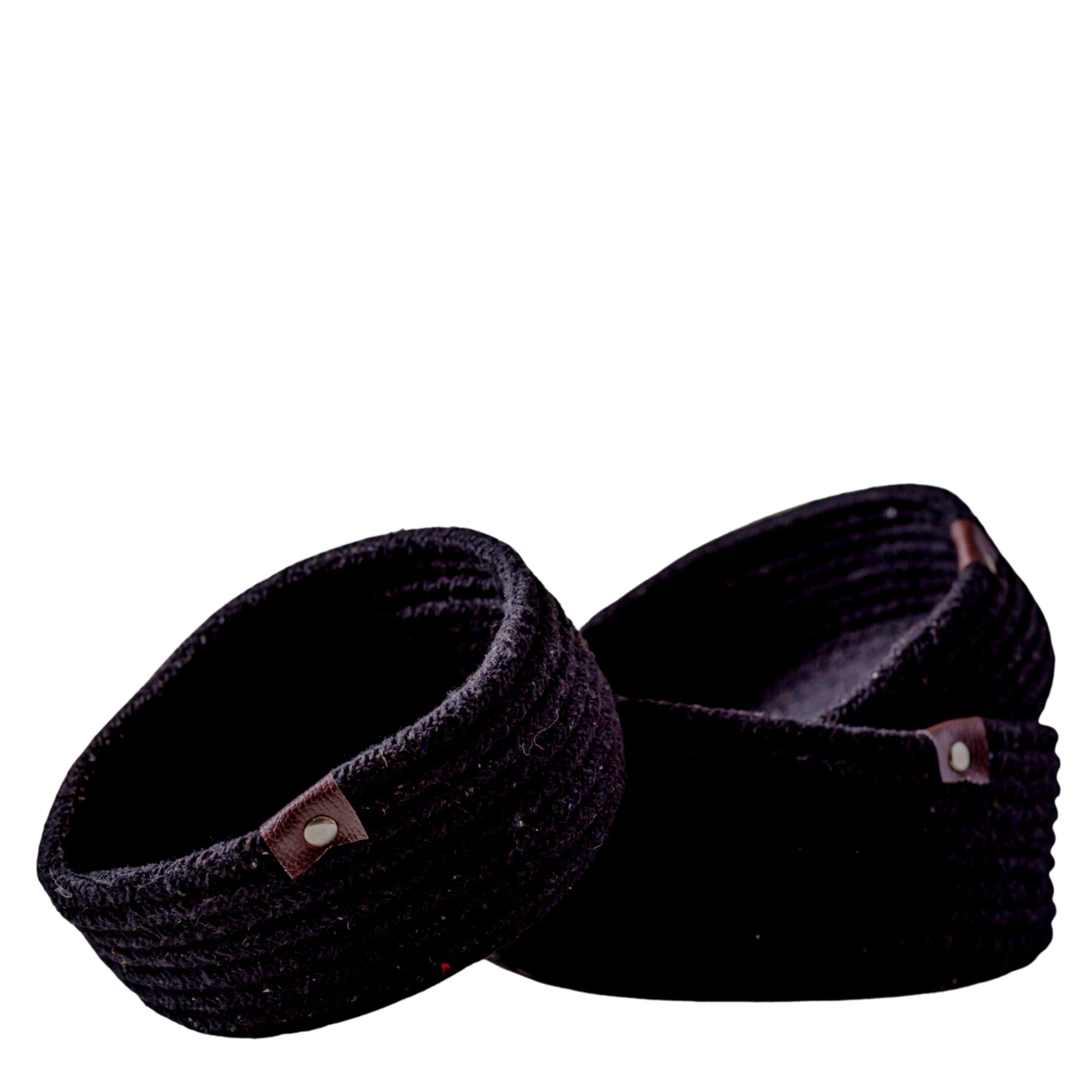 Set of 3 Storage Basket - Black - jasmeyhomes