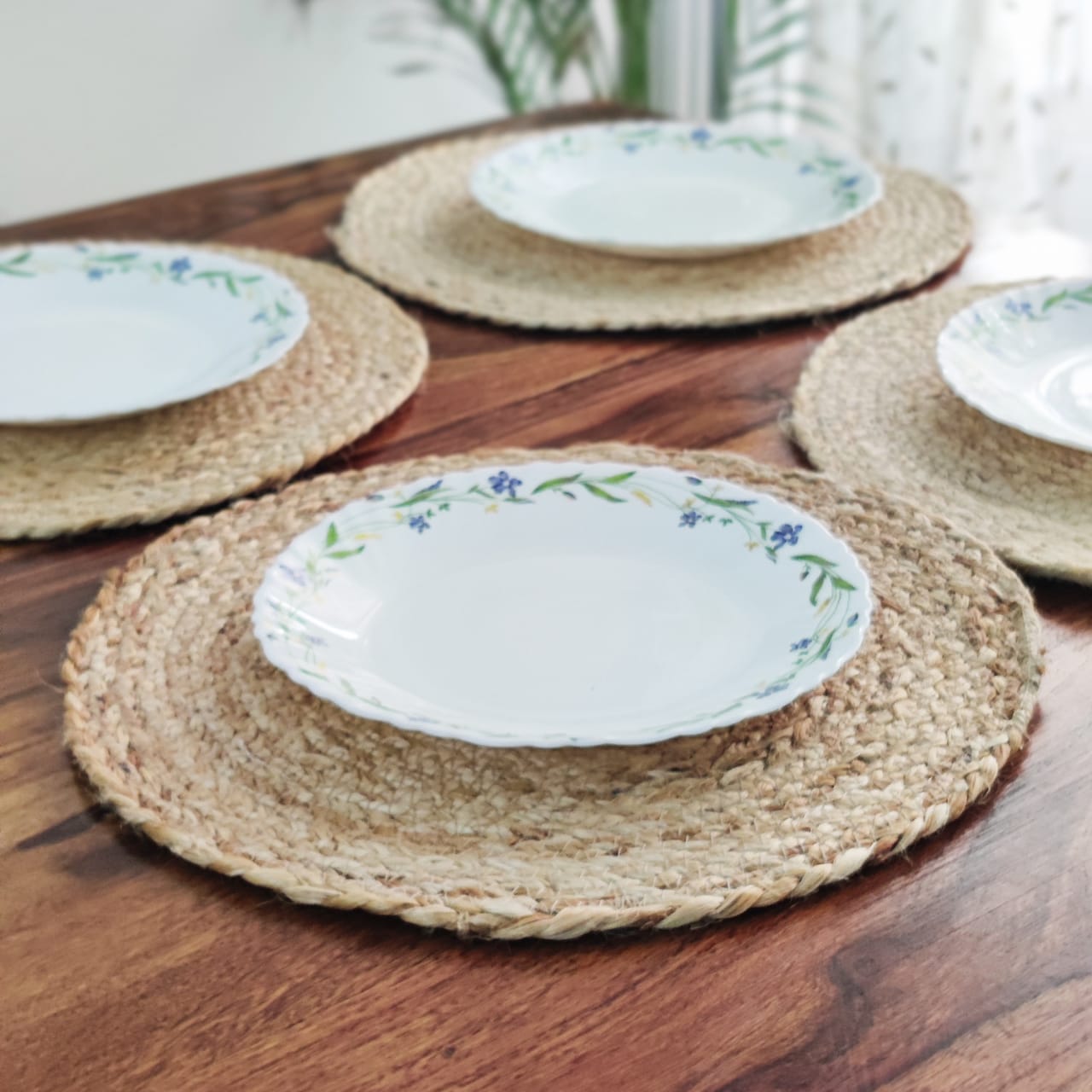 Round Jute Placemat - Natural - jasmeyhomes