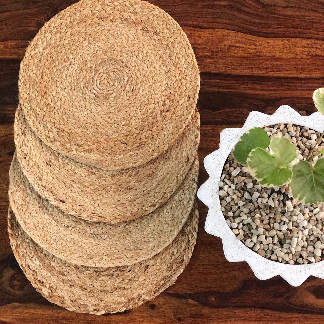 Round Jute Placemat - Natural - jasmeyhomes